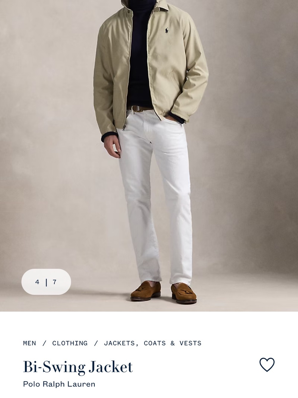 Polo by Ralph Lauren Bi-Swing Khaki Lightweight Zip Jacket - Picture 5 of 5